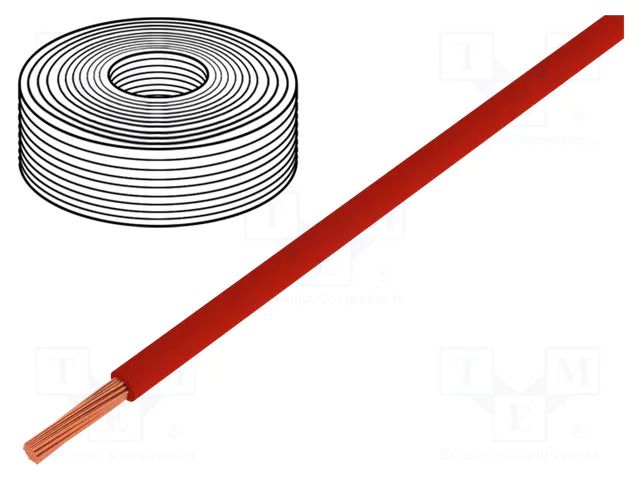 Wire; H07Z-K; stranded; Cu; 10mm2; FRNC; red; 450V,750V; Class: 5 LAPP H07Z-K90-1X10RD