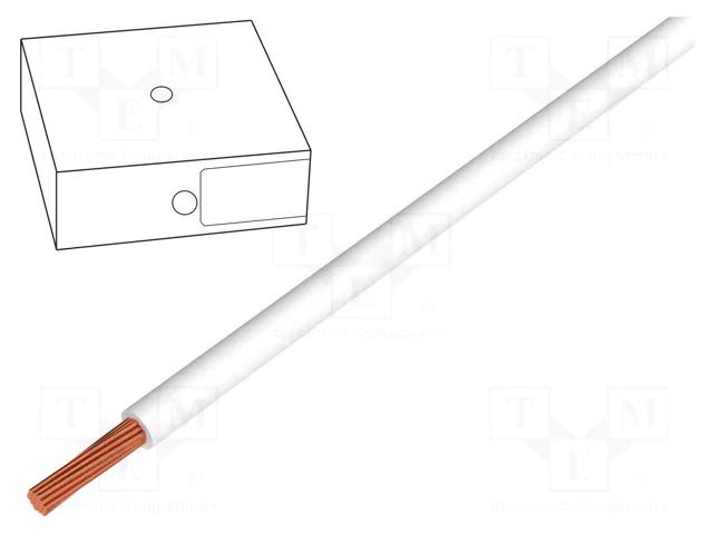 Wire; H05V-K; stranded; Cu; 0.5mm2; PVC; white; 300V,500V; 100m LAPP H05V-K1X0.5WH