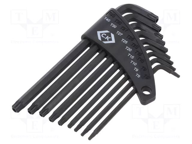 Wrench: Torx®-set; TX8,TX9,TX10,TX15,TX25,TX27,TX30,TX40; 9pcs. C.K CK-T4409