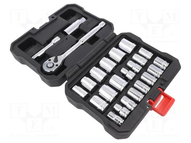 Wrench-set; 6-angles,socket spanner; Mounting: 3/8"; 24pcs. Workpro WP-W003000WE