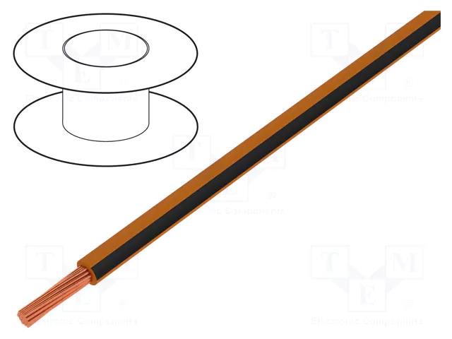 Wire; H05V-K,LgY; stranded; Cu; 1mm2; PVC; orange-black; 300V,500V BQ CABLE LGY1.0-OR/BK