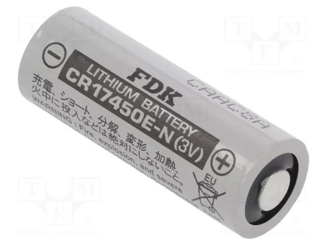 Battery: lithium; 4/5A,CR8L; 3V; 2600mAh; non-rechargeable FDK BAT-CR17450E-N