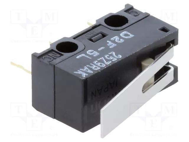 Microswitch SNAP ACTION; 3A/125VAC; with lever; SPDT; ON-(ON) OMRON Electronic Components D2F-5L