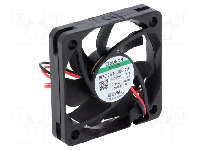 Fan: DC; axial; 12VDC; 50x50x10mm; 14.26m3/h; 22.4dBA; Vapo; 4300rpm SUNON MF50101V3-A99-A