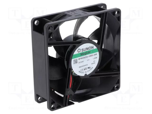 Fan: DC; axial; 24VDC; 80x80x25mm; 61.2m3/h; 30dBA; Vapo; 2900rpm SUNON MF80252V2-A99-A