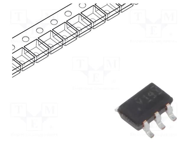 IC: digital; NOT; Ch: 1; IN: 1; SMD; SC88A; 0.9÷3.6VDC; -40÷85°C ONSEMI NC7SV14P5X