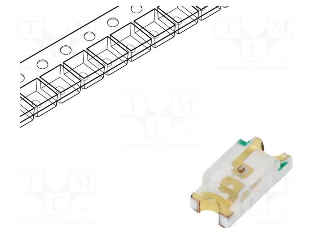 LED; SMD; 1206; green; 13mcd; 3.2x1.5x1mm; 130°; 20mA; λd: 570nm; 60mW LUMEX SML-LX1206GC-TR