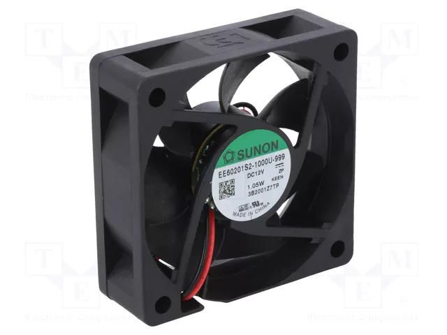 Fan: DC; axial; 12VDC; 60x60x20mm; 31.43m3/h; 26.3dBA; slide SUNON EE60201S2-999