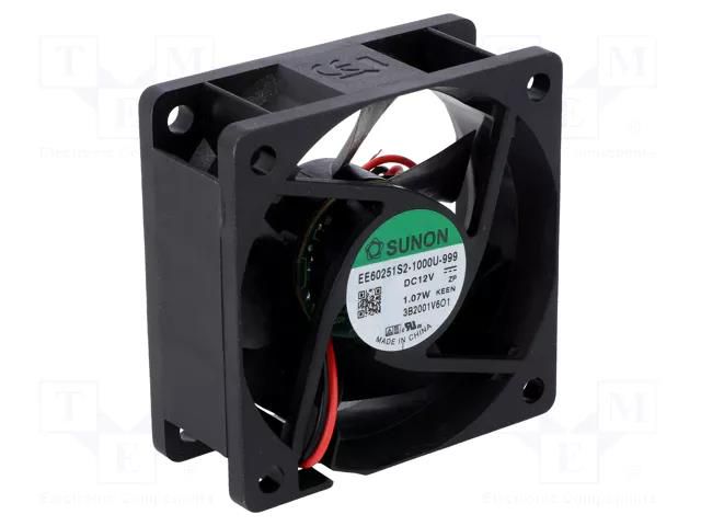 Fan: DC; axial; 12VDC; 60x60x25mm; 32.76m3/h; 22dBA; slide; 3800rpm SUNON EE60251S2-999