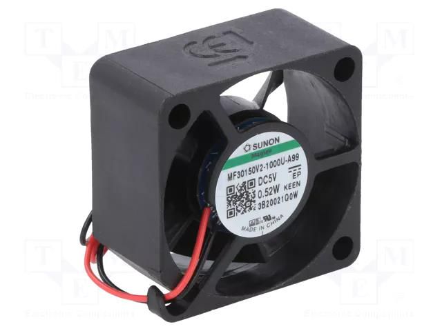 Fan: DC; axial; 5VDC; 30x30x15mm; 8.32m3/h; 20dBA; Vapo; 7300rpm SUNON MF30150V2-A99-A