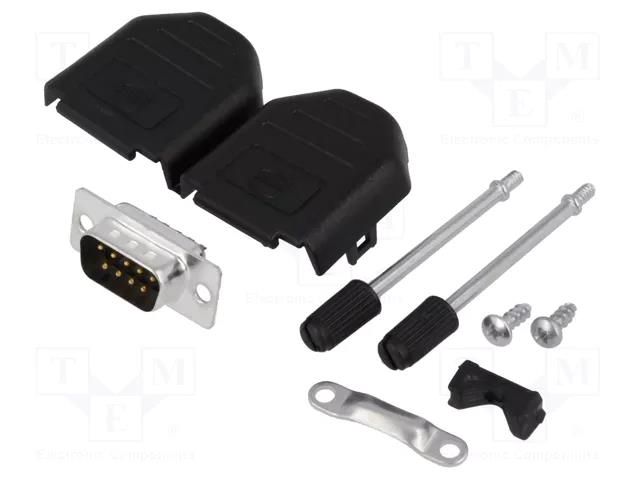 Connector: D-Sub; PIN: 9; plug; male; soldering; for cable ENCITECH DPPK09-BK-DBP-K