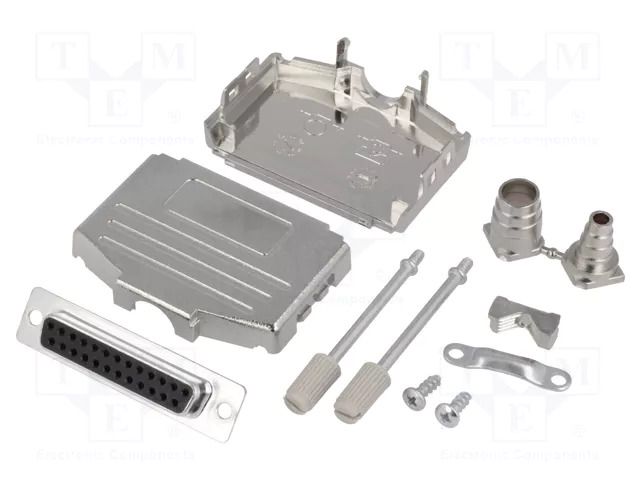 Connector: D-Sub; PIN: 25; plug; female; soldering; for cable; black ENCITECH DPPK25-M-DBS-K