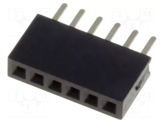 Connector: pin strips; socket; female; PIN: 6; THT; straight; 1A CONNFLY DS1065-01-1X6S8BV