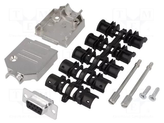 Connector: D-Sub; PIN: 9; plug; female; soldering; for cable; black ENCITECH DTZK09-DBS-K