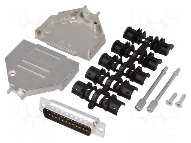 Connector: D-Sub; PIN: 25; plug; male; soldering; for cable; black ENCITECH DTZK25-DBP-K