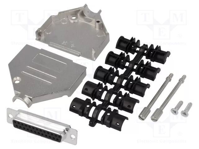 Connector: D-Sub; PIN: 25; plug; female; soldering; for cable; black ENCITECH DTZK25-DMS-K