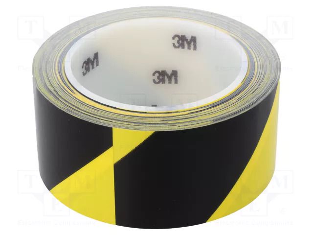 Tape: warning; yellow-black; L: 33m; W: 50mm; self-adhesive 3M 3M-5702-UVG-50-33