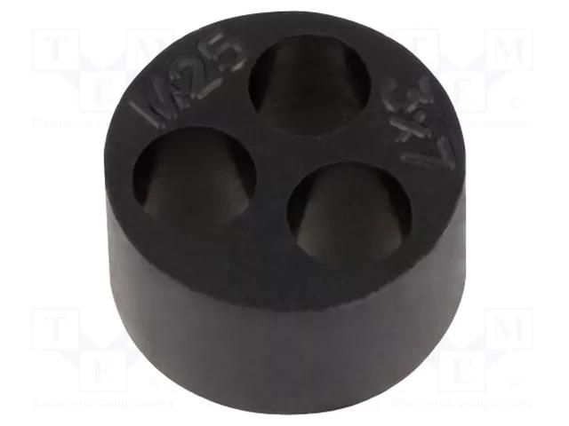 Insert for gland; 7mm; M25; IP68; NBR caoutchouc; Holes no: 3 HELUKABEL HELU-920113