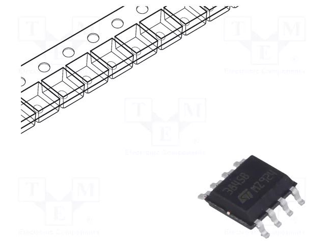 IC: PMIC; PWM controller; 1A; 48÷500kHz; Ch: 1; SO8; boost,flyback STMicroelectronics UC3845BD1013TR