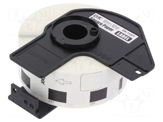 Label; 23mm; 23mm; white; Character colour: black; self-adhesive BROTHER BR-DK11221