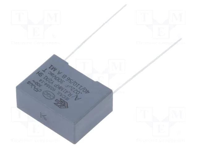 Capacitor: polypropylene; Y2; R41; 22nF; 18x7.5x13.5mm; THT; ±10% KEMET R413I222050T0K