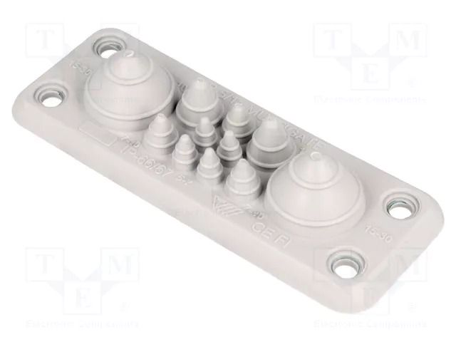 Multigate grommet; light grey; Holes no: 11; -40÷100°C; IP66,IP67 TRELLEBORG MB5/11