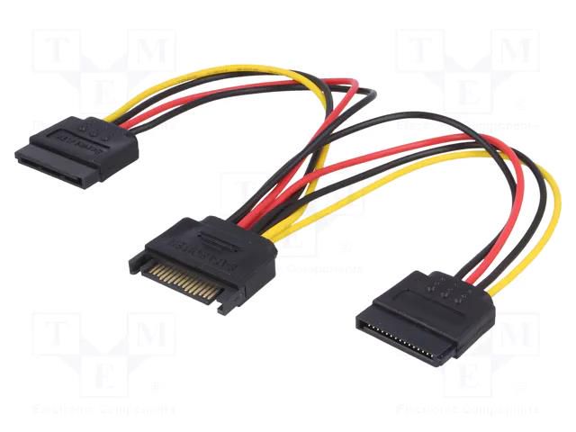 Cable: SATA; SATA male,SATA female x2; 0.15m AKYGA AK-CA-31