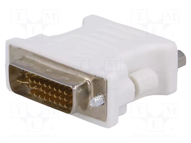Adapter; D-Sub 15pin HD socket,DVI-I (24+5) plug; white AKYGA AK-AD-12