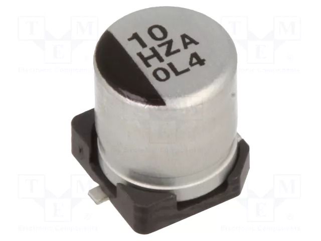 Capacitor: hybrid; 10uF; 50VDC; SMD; ESR: 120mΩ; ZA; ±20%; Ø5x5.8mm PANASONIC EEHZA1H100R