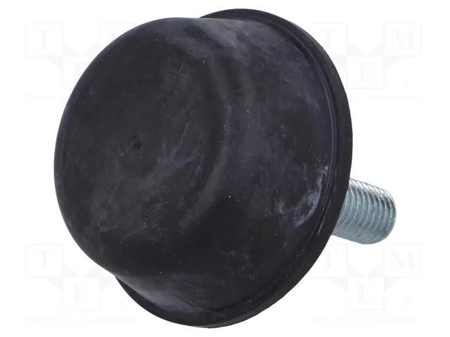 Vibroisolation foot; Ø: 50mm; Shore hardness: 40±5; 1843N; 369N/mm ELESA+GANTER DVB6-50-20M10-40-4