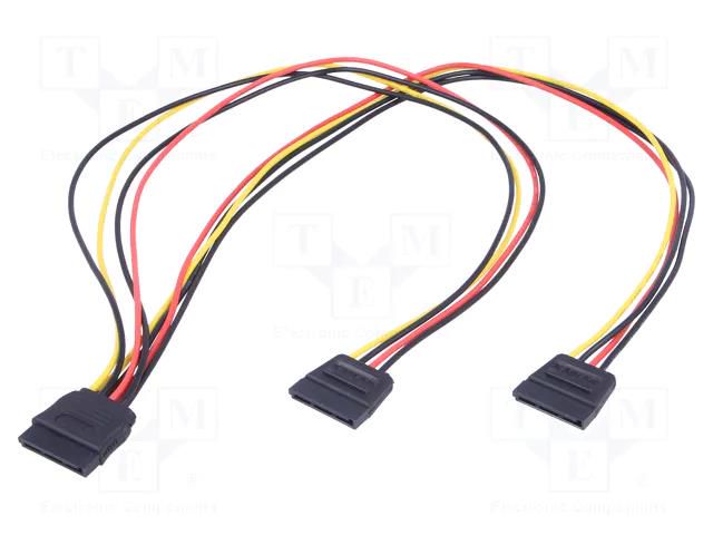 Cable: SATA; SATA L-Type plug,SATA L-Type plug x2; 0.5m QOLTEC QOLTEC-52314