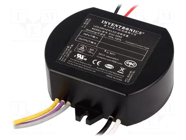 Power supply: switching; LED; 26W; 19÷37V; 700mA; 90÷305VAC; IP66 INVENTRONICS EUC-026S070DS