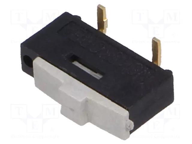 Switch: slide; Pos: 2; 0.3A/24VDC; SMT; Leads: for PCB,curved SUNGMUN ELECTRONICS NSI-10S