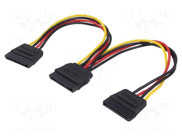 Cable: SATA; SATA L-Type plug,SATA L-Type plug x2; 0.2m QOLTEC QOLTEC-52313