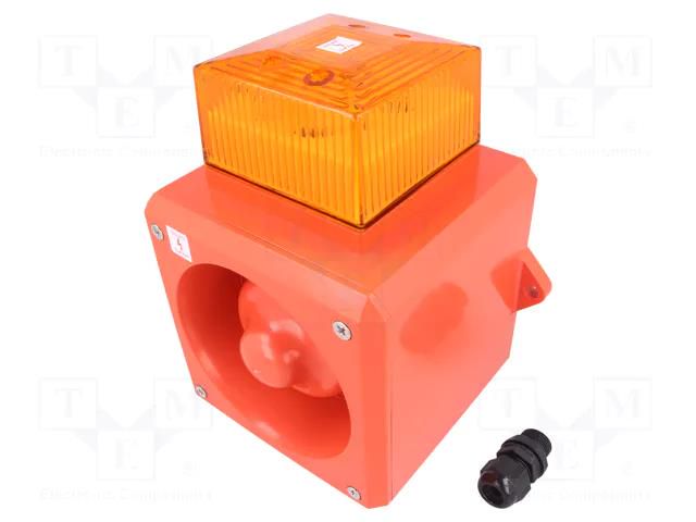 Signaller: lighting-sound; 24VDC; siren,flashing light; amber CLIFFORD & SNELL YL50/D50/A/RF/WR