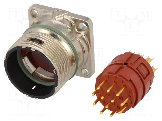 Connector: M23; socket; PIN: 12; male; soldering; straight; IP68 LAPP 75009703