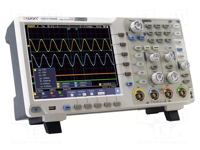 Oscilloscope: digital; Ch: 4; 100MHz; 1Gsps; 40Mpts; LCD TFT 8" OWON XDS3104AE/B