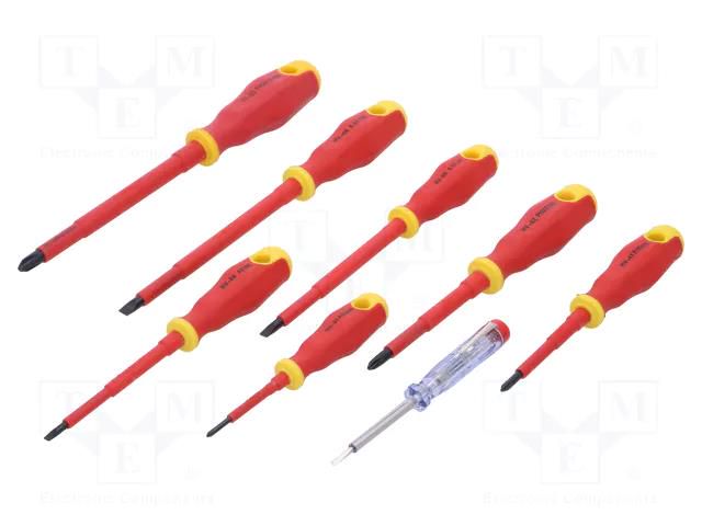 Kit: screwdrivers; insulated,Phillips cross,slot; 1kVAC; 8pcs. GOLDTOOL GT-1808