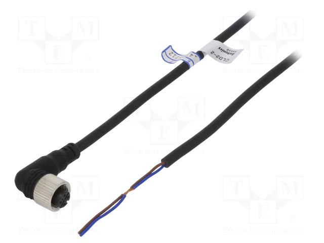 Cable: for sensors/automation; M12; PIN: 2; angled; 2m; plug; CL AUTONICS CLD2-2