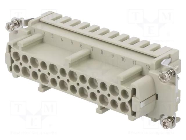 Connector: HDC; contact insert; female; DE; PIN: 24; 24+PE; crimped DEGSON ELECTRONICS DE-024-FC