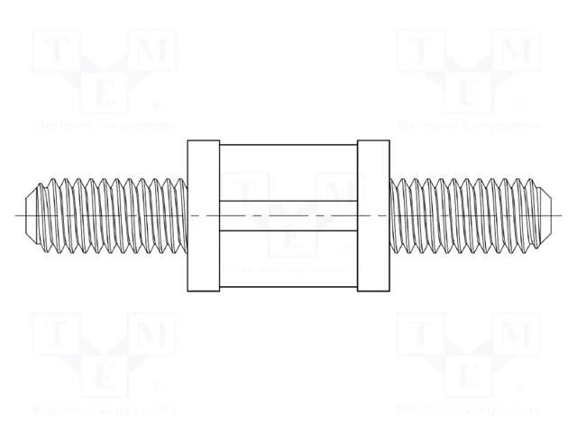 Spacer sleeve; cylindrical; polyamide 66; M4; 12.7mm; natural DREMEC DR8G516V42741