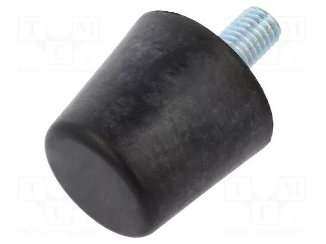 Vibroisolation foot; Ø: 38mm; Shore hardness: 70±5; 1432N; 164N/mm ELESA+GANTER DVB6-38-35M10-20-7