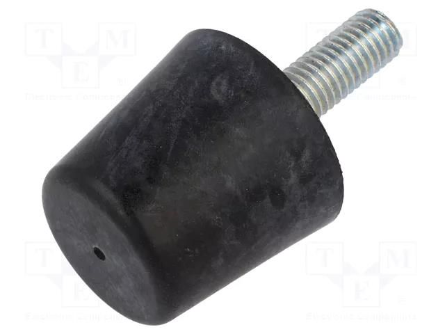 Vibroisolation foot; Ø: 38mm; Shore hardness: 70±5; 1432N; 164N/mm ELESA+GANTER DVB6-38-35M10-28-7