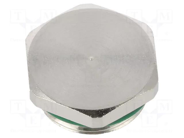 Stopper; M32; 1.5; IP68; brass; Plating: nickel; V-NE-Ms; Seal: FKM HUMMEL HUMMEL-1157320050
