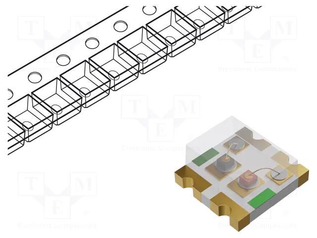 LED; SMD; 0606; green/red; 1.5x1.6x0.7mm; 150°; 20mA; 75/62.5mW LUMEX SML-LX0606IGC-TR