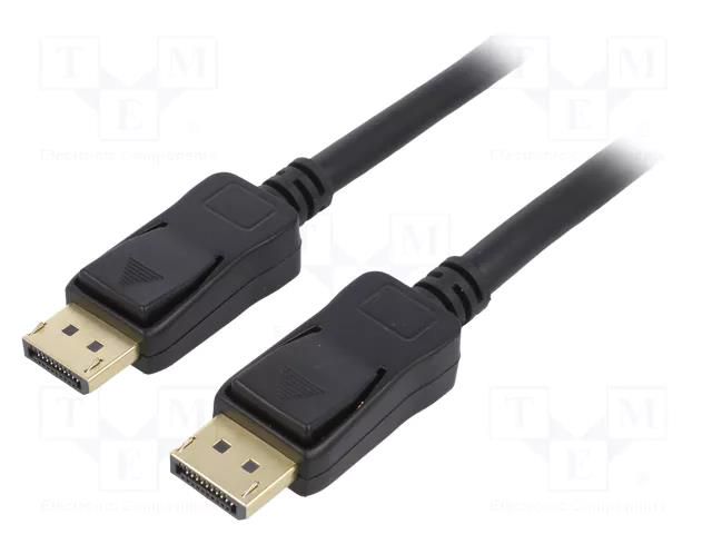 Cable; DisplayPort plug,both sides; DisplayPort 1.4; 2m; black QOLTEC QOLTEC-50587