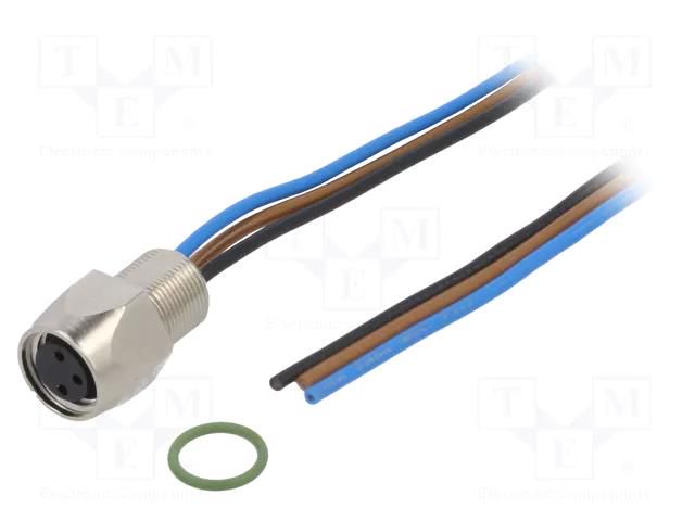 Connector: M8; 0.5m; female; PIN: 3; IP67; socket; 0.22mm2 LUMBERG AUTOMATION RKMF3/0.5M