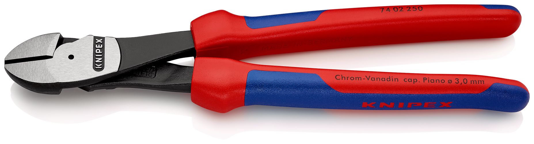 KNIPEX 74 02 250 High Leverage Diagonal Cutter with multi-component handles black atramentized 250 mm 74 02 250 4003773042402