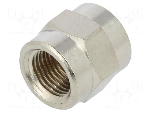 Muff; threaded,straight; nickel plated brass; max.300°C PNEUMAT 3000-1/8