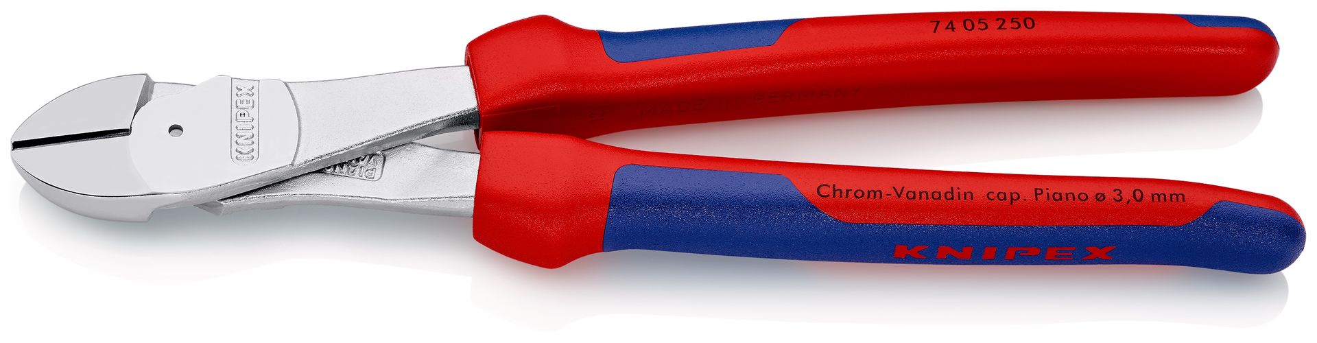 KNIPEX 74 05 250 High Leverage Diagonal Cutter with multi-component handles chrome-plated 250 mm 74 05 250 4003773039754